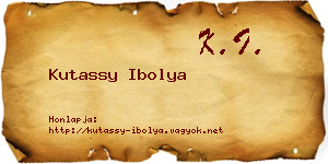 Kutassy Ibolya névjegykártya