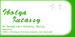 ibolya kutassy business card